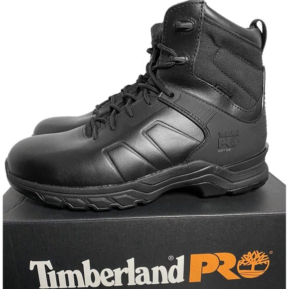 NEW $180 TIMBERLAND PRO Men's Hypercharge 8" Soft Toe Work Boots! Size 9 Black - Picture 1 of 4